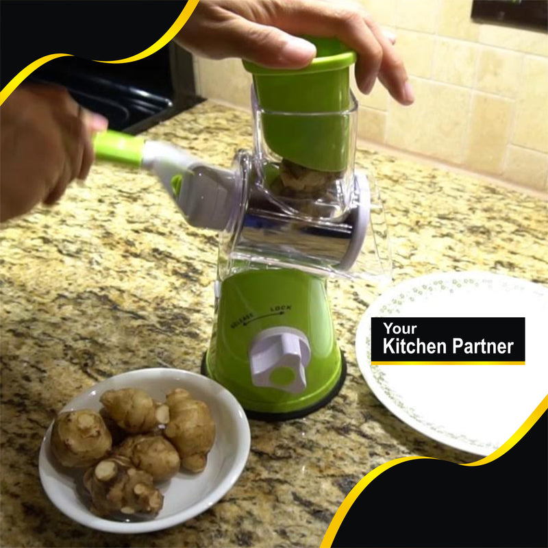 Table Top Drum Grater - Multi-functional Home Kitchen Drum Fruit Vegetable Rotatory Grater Slicer